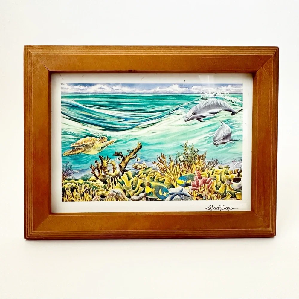 Kathleen Denis Ocean Nautical Coastal Art Print in Wood Frame